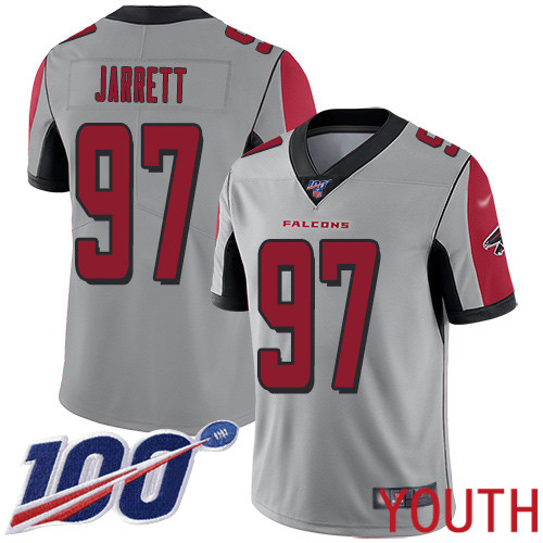 Atlanta Falcons Limited Silver Youth Grady Jarrett Jersey NFL Football #97 100th Season Inverted Legend->youth nfl jersey->Youth Jersey
